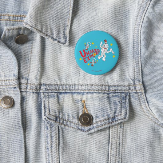 Badge Rond 5 Cm Dr Seuss | Chat dans l'Explorateur d'univers Casqu (En situation)