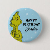 Badge Rond 5 Cm Dr Seuss | Grinch Winter Birday (Devant)