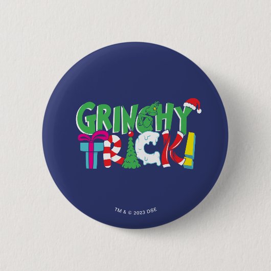 Badge Rond 5 Cm Dr Seuss | Grinchy Trick (Devant)