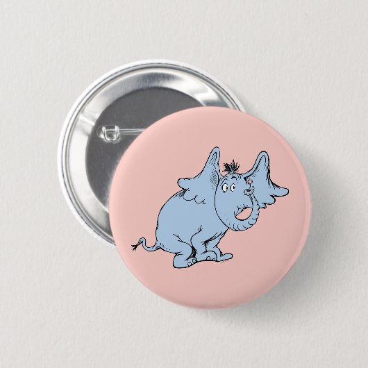Badge Rond 5 Cm Dr Seuss | Horton côté (Devant & derrière)