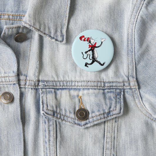 Badge Rond 5 Cm Dr. Seuss | Le Chat Chapeauté (En situation)
