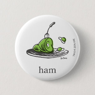 Badge Rond 5 Cm Dr. Seuss   Les Œufs verts au jambon