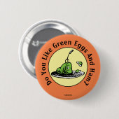 Badge Rond 5 Cm Dr Seuss | Oeufs verts et icône de jambon (Devant & derrière)