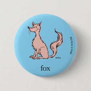 Badge Rond 5 Cm Dr. Seuss   Renard Rose