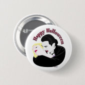 Badge Rond 5 Cm Dracula, Joyeux Halloween (Devant & derrière)