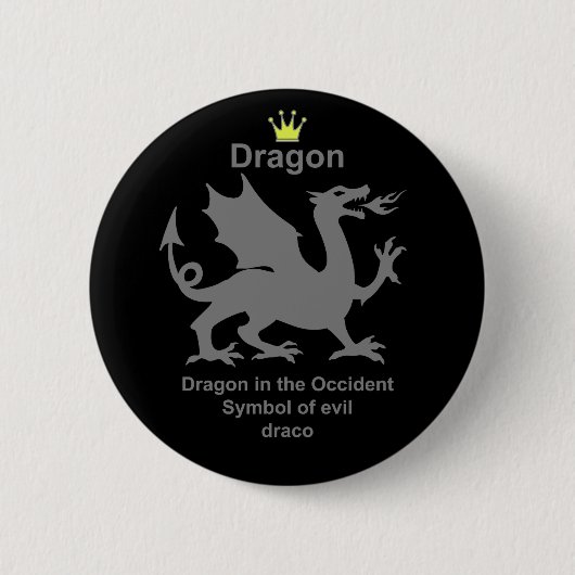 Badge Rond 5 Cm dragon 龍 竜 (Devant)