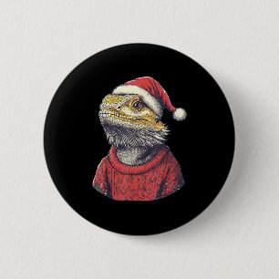 Badge Rond 5 Cm Dragon à oreilles Douille moche Santa Hat Noël