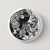 Badge Rond 5 Cm dragon and tiger yin yang (Devant)