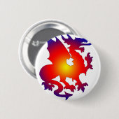 Badge Rond 5 Cm dragon bleu rouge (Devant & derrière)