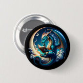 Badge Rond 5 Cm Dragon Bookworm, Moonlight Reading Tee (Devant & derrière)