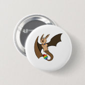 Badge Rond 5 Cm Dragon de batte de gay pride (Devant & derrière)