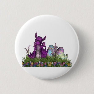 Badge Rond 5 Cm Dragon de bébé de surprise de Pâques