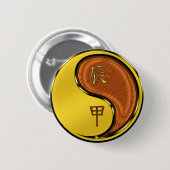 Badge Rond 5 Cm Dragon de bois (Devant & derrière)