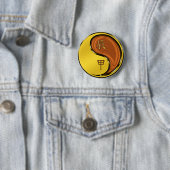 Badge Rond 5 Cm Dragon de bois (En situation)