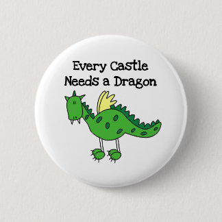 Badge Rond 5 Cm Dragon de château