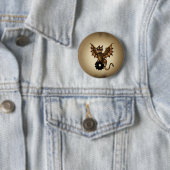 Badge Rond 5 Cm Dragon de Steampunk (En situation)