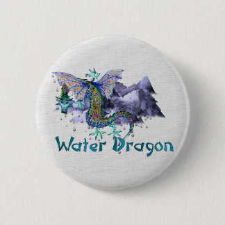 Badge Rond 5 Cm Dragon d'eau