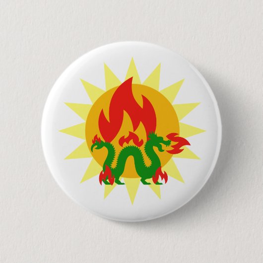 Badge Rond 5 Cm Dragon flamboyant (Devant)