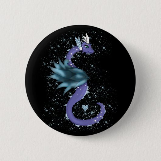 Badge Rond 5 Cm Dragon glacial (Devant)