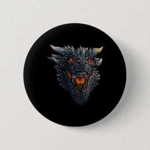 Badge Rond 5 Cm Dragon Head Sur Le Point De Faire Feu Sur Ses Enne