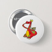 Badge Rond 5 Cm dragon idiot avec queue dans la bouche (Devant & derrière)