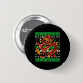 Badge Rond 5 Cm Dragon laide Noël (Devant & derrière)