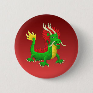 Badge Rond 5 Cm Dragon mythologique chinois