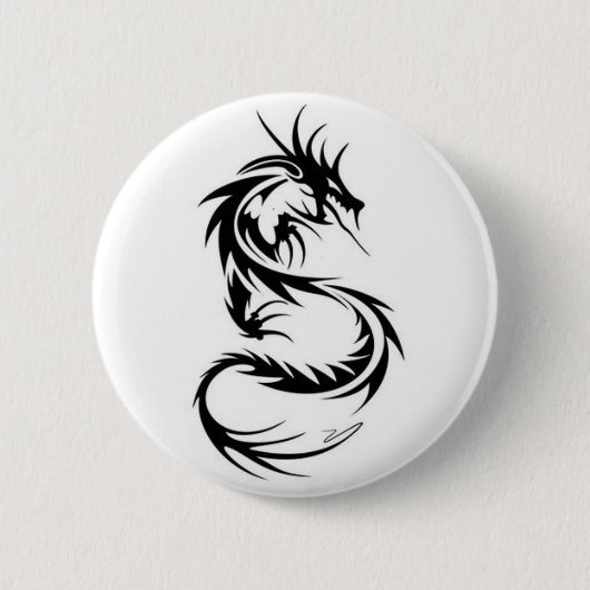 Badge Rond 5 Cm Dragon noir (Devant)