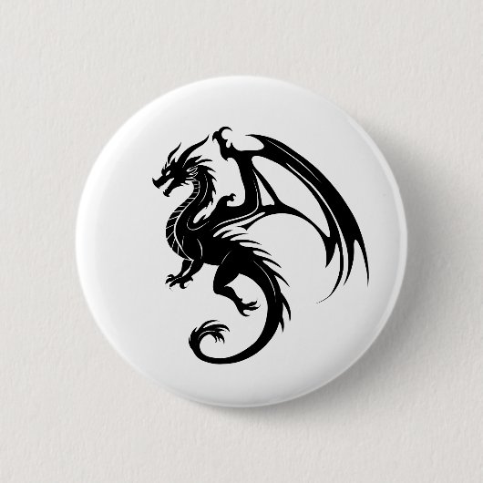 Badge Rond 5 Cm Dragon noir (Devant)