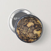 Badge Rond 5 Cm Dragon oriental japonais traditionnel - 日本 - 鳴き龍 (Devant & derrière)