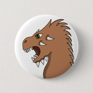 Badge Rond 5 Cm Dragon preparing to breathe fire