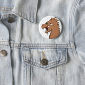 Badge Rond 5 Cm Dragon preparing to breathe fire (En situation)
