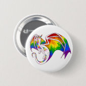 Badge Rond 5 Cm Dragon Rainbow Pride (Devant & derrière)