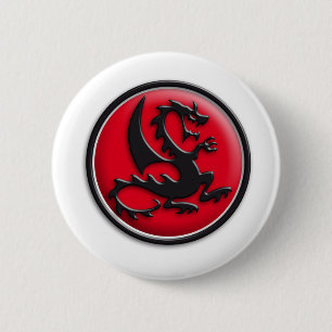 Badge Rond 5 Cm Dragon rouge
