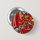 Badge Rond 5 Cm Dragon rouge (Devant & derrière)