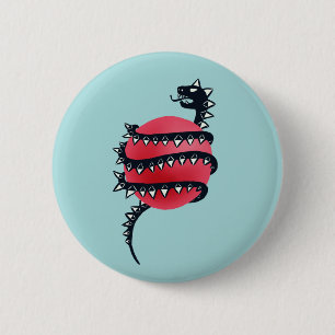 Badge Rond 5 Cm Dragon Snake Goth