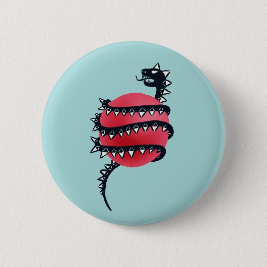 Badge Rond 5 Cm Dragon Snake Goth (Devant)