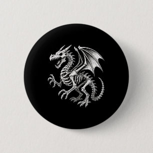 Badge Rond 5 Cm Dragon Squelette Halloween Imaginaires Garçons Fil