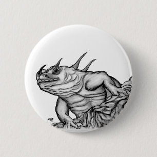 Badge Rond 5 Cm Dragon sur le rocher