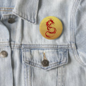 Badge Rond 5 Cm Dragon tribal (En situation)