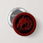 BADGE ROND 5 CM DRAGON TRIBAL ROUGE (Devant & derrière)