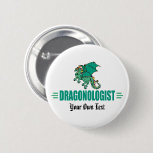 Badge Rond 5 Cm Dragon Vert Humoristique Personnalisé