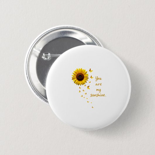 Badge Rond 5 Cm Dragonflies and Sunflower You Are My Sunshine (Devant & derrière)