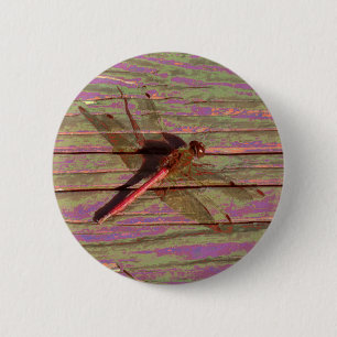Badge Rond 5 Cm Dragonfly