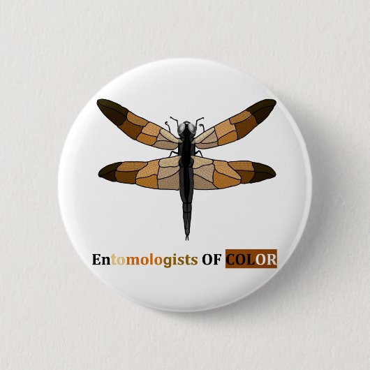 Badge Rond 5 Cm Dragonfly à ton Brown (Devant)