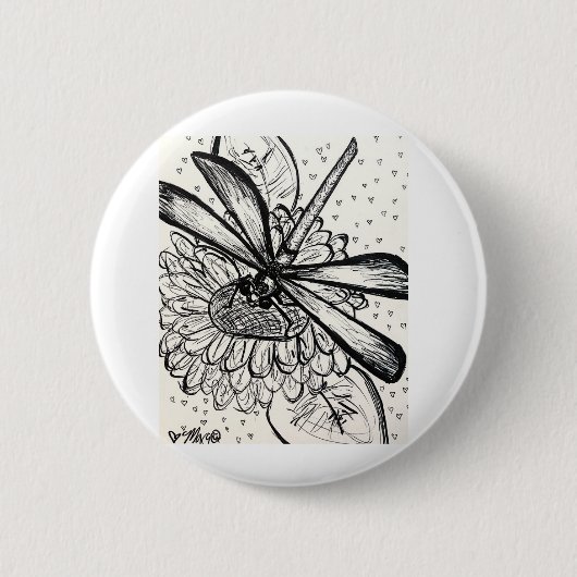 Badge Rond 5 Cm Dragonfly Dreams (Devant)