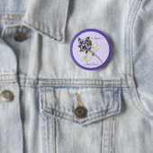 Badge Rond 5 Cm Dragonfly et Pansies (En situation)