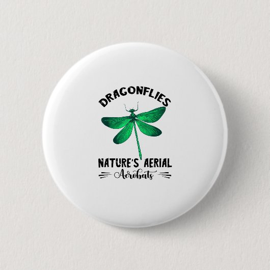 Badge Rond 5 Cm Dragonfly Nature Insect Nature's Aerial Acrobat Dr (Devant)