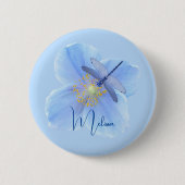 Badge Rond 5 Cm Dragonfly on Blue Poppy bouton (Devant)