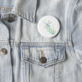 Badge Rond 5 Cm Dragonfly originale en bleu et vert (En situation)